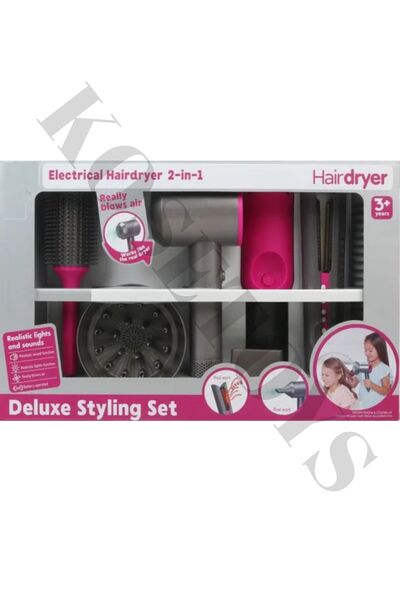 FEN TOYS Gerçekçi kuaför seti sesli ışıklı ve hava üfleme teknolojisi