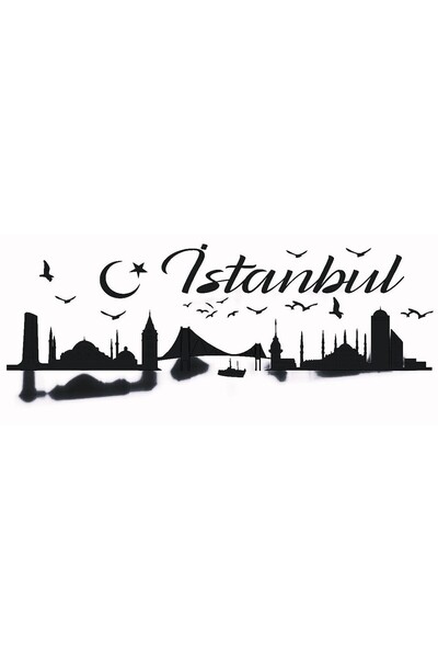 pınaxar Istanbul Silhouette Themed Wall Decor Sticker (Type 2) 40 X 16 cm