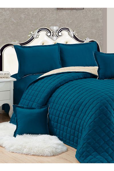 Generic Compressed two-sided Comforter Set Twin Size Tow color, 4 Pieces, Single Size