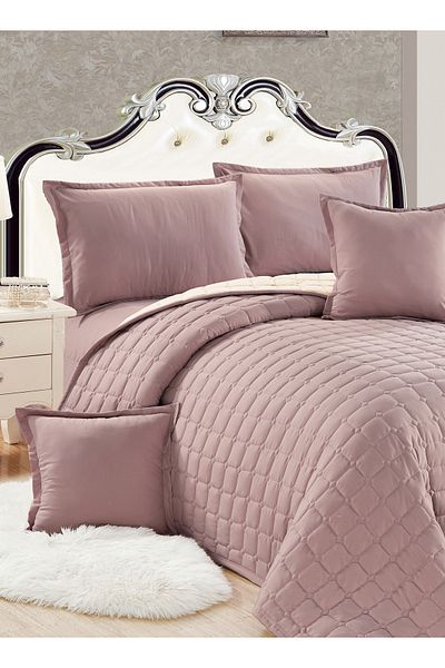 Generic Compressed two-sided Comforter Set Double Size Tow color, 6 Pieces, King Size