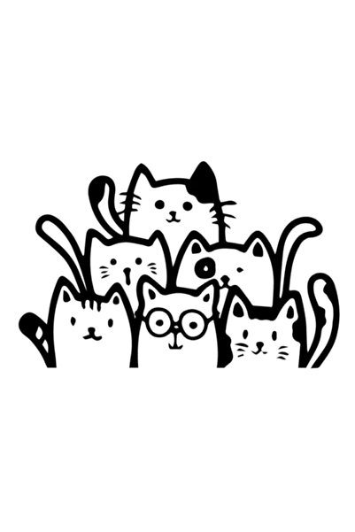 Generic Brand Cute Cats Sticker 32 X 21 cm