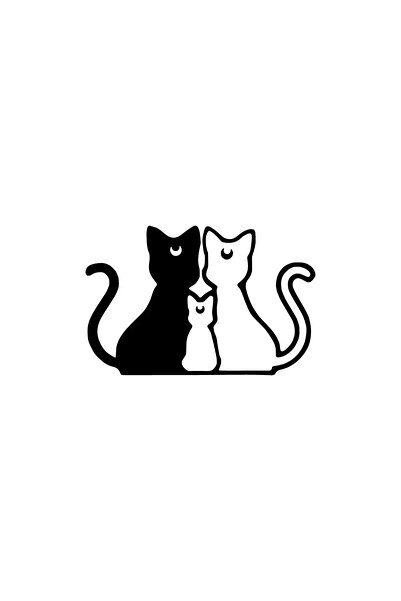 Generic Brand Cat Family Wall Decor Sticker 40 X 24 cm