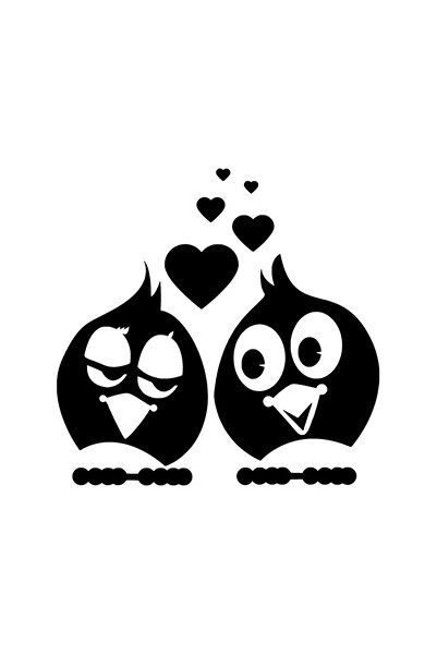 Generic Brand Loving Bird Couple Sticker 10 X 10 cm
