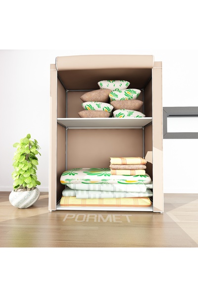 PorBig Güçlendirilmiş Çelik Profilli Yorgan Hurcu, Yüklük Saklama Dolabı, Bez...