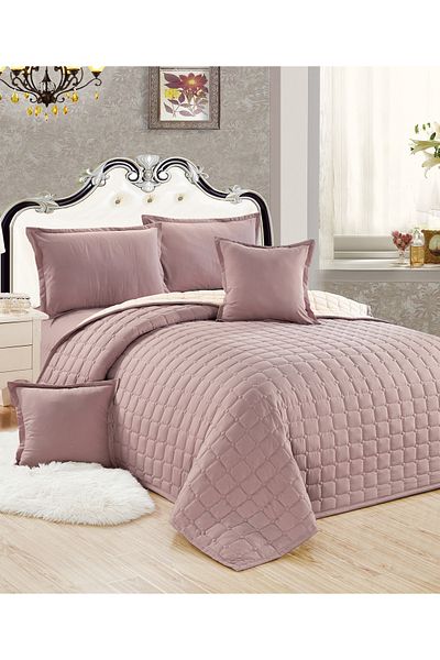 Generic Compressed two-sided Comforter Set Twin Size Tow color, 4 Pieces, Single Size