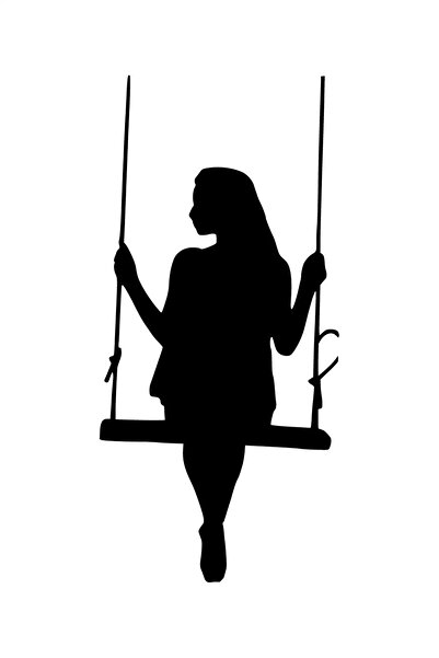 TeOraStore ملصق ديكور حائط بناتي على شكل أرجوحة مقاس 40 × 80 سم