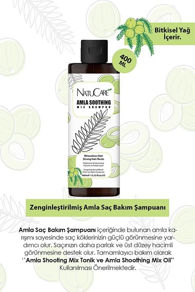NatuCare Enriched 3-Piece Shampoo Set 400ml (Amla - Castor - Pumpkin)