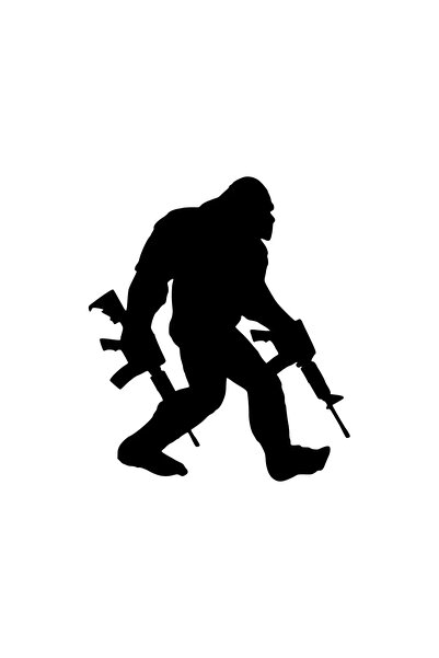 Generic Brand Silvery Gorilla Sticker 20 X 24 cm