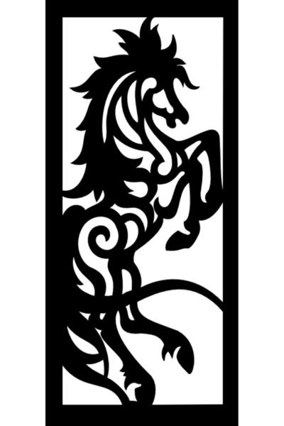 rez ملصق ديكور حائط على شكل حصان مقاس 10 × 50 سم