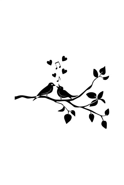 Allivo ملصق عالي الجودة للطيور التي تغني مقاس 20 × 14 سم