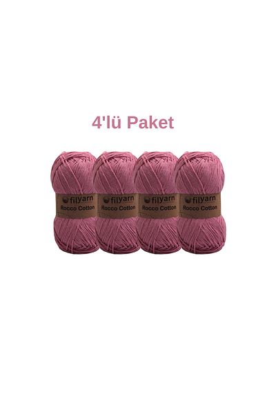 Filyarn Rocco 100g Βαμβακερό Σετ 4 - Πλεκτό νήμα Ιδανικό για Punch, Amigurumi και χειροποίητο