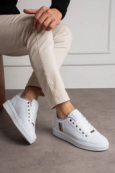 L.A Polo 525 White Color White Sole Lace-Up Casual Men's Sports Shoes