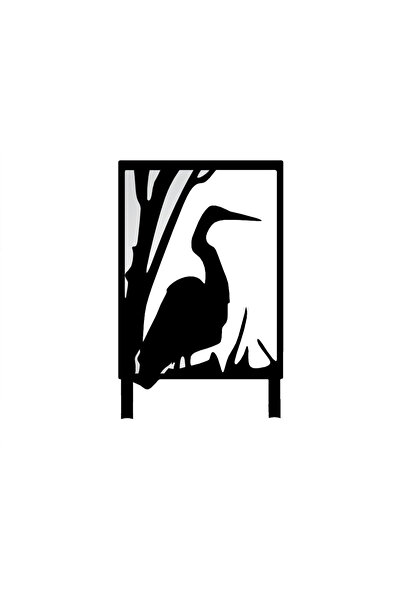 Generic Brand Stork on Canvas Wall Decor Quality Quality Sticker 48 X 28 cm