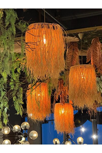 Maison Avf 2'li Rodos Rafya Hasır Tasarım Bohem Avize (2 ADET)