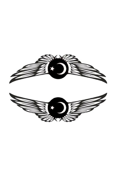 TeOraStore ملصق نافذة جانبية للسيارة على شكل نجمة هلالية مقاس 20 × 5 سم يمين/...