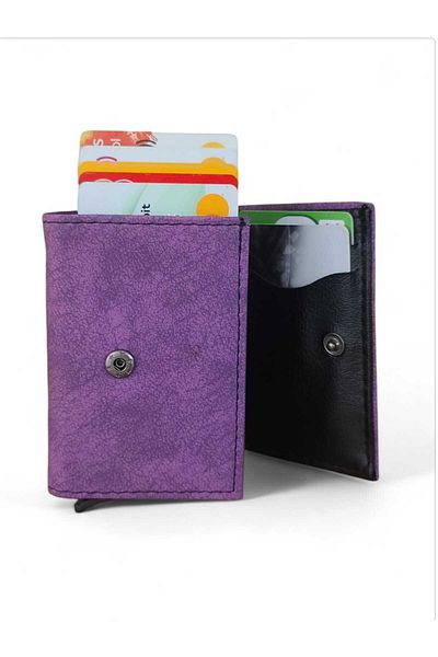 LEXA Boxed Rfid Protected Mechanism Nubuck Card Holder Wallet