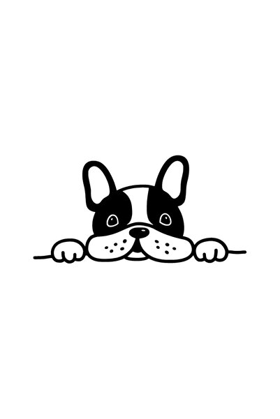 habune ملصق بولدوج ينظر من خلال الأمتعة، جودة A+، مقاس 10 × 6 سم، متين