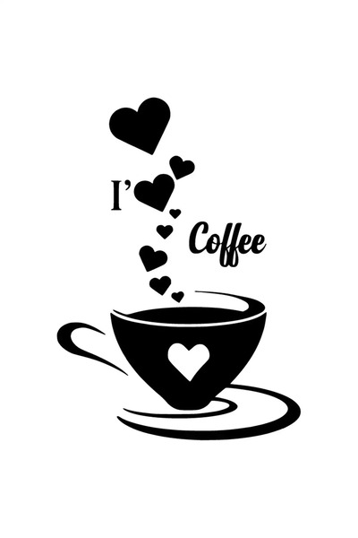 Generic Brand ملصق ديكور حائط I Love Coffee مقاس 40 × 56 سم