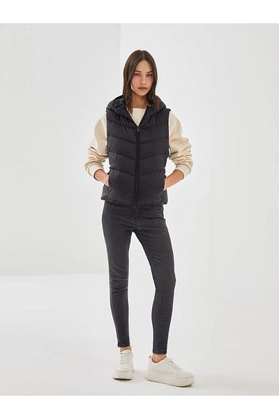 LC Waikiki Lcw Vision Beige Hooded Women's Puffer Vest
