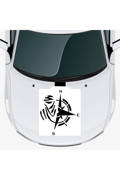 TeOraStore ملصق غطاء محرك السيارة داكار بوصلاتو مقاس 48 × 54 سم