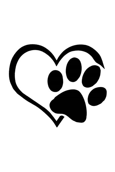 Generic Brand Paw inside heart wall decor sticker 40 x 34 cm