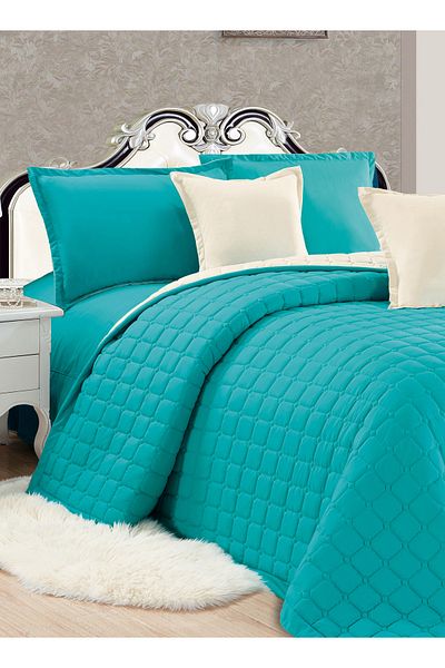 Generic Compressed two-sided Comforter Set Twin Size Tow color, 4 Pieces, Single Size