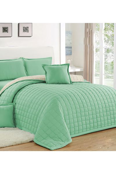 Generic Compressed two-sided Comforter Set Twin Size Tow color, 4 Pieces, Single Size