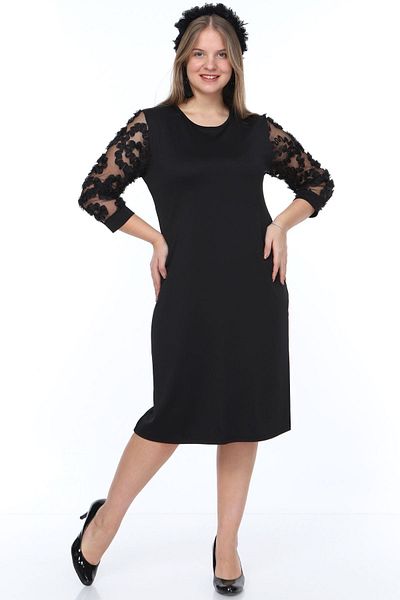 modayız Φόρεμα με μανίκια Tulle Ruffle Plus Size 20y-0897
