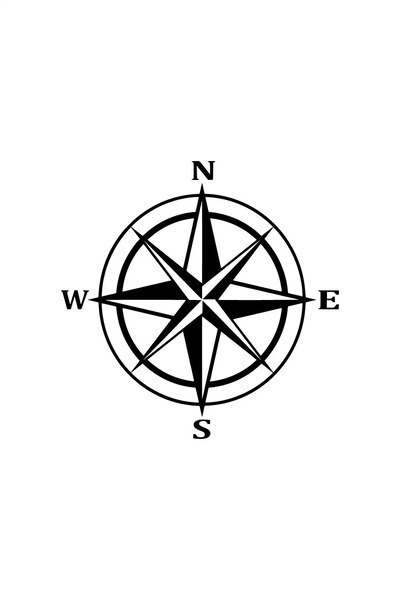 FARKSHP ملصق بوصلة 10×10 سم