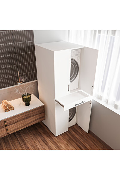 RENAZZO Çamaşır Makinesi Dolabı Kurutma Makinesi Dolabı %100 Mdf