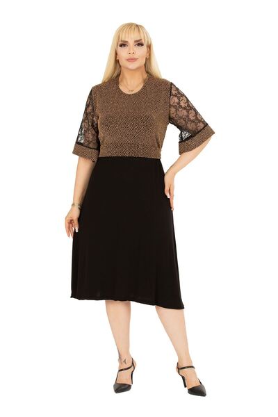 modayız Işıltılı Büyük Beden Abiye Elbise 15E-2392