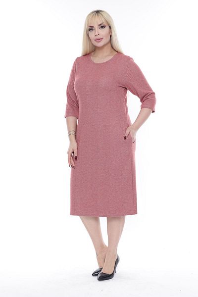 modayız Χειμερινό φόρεμα με τσέπες Jacquard Plus Size 12c-2276