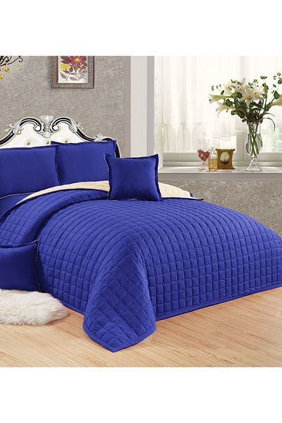 Generic Compressed two-sided Comforter Set Double Size Tow color, 6 Pieces, King Size