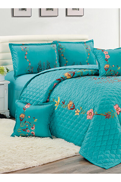 Generic Floral Compressed Comforter Set, 160 x 210 cm Twin Size Reversible 4 pcs Bedding Set, Multicolor