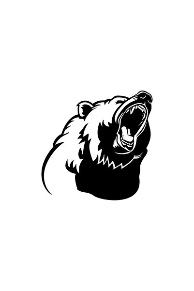 Generic Brand Roaring Bear Wall Decor Sticker 40 X 40 cm