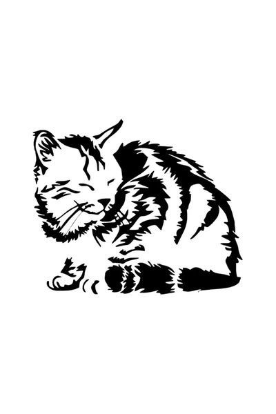 Generic Brand Sleeping Cat Wall Decor Quality Quality Sticker 40 X 32 cm