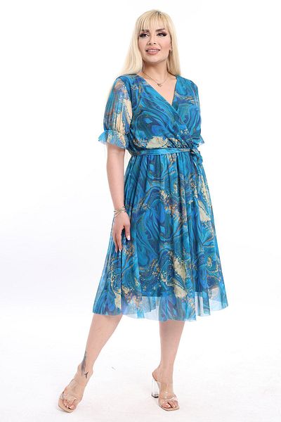 modayız Rochie de vara marime mare cu guler dublu 26c-2373