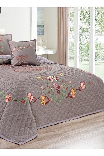 Generic Floral Compressed Comforter Set, 160 x 210 cm Twin Size Reversible 4 pcs Bedding Set, Multicolor