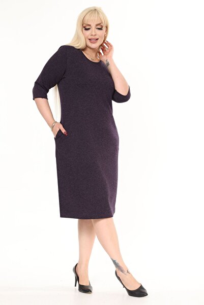 modayız Χειμερινό φόρεμα μεγάλου μεγέθους με τσέπες 42B-2489