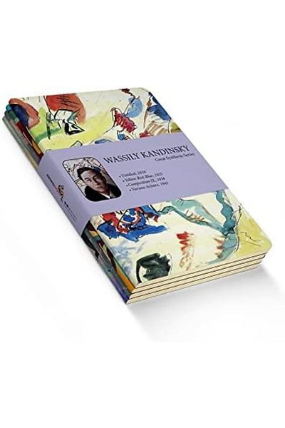 STOREMAX Shpwave Great Synthesis Series - A6 Wassily Kandinsky 4-Piece Unlined Notebook Set I - Total 192 Sa