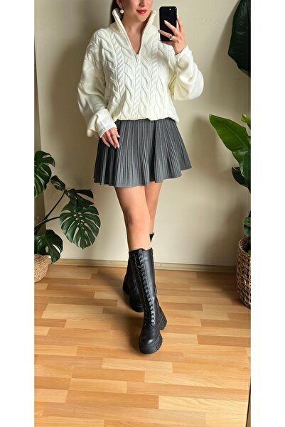 Butik KIRIK BEYAZ OVERSİZE KAZAK