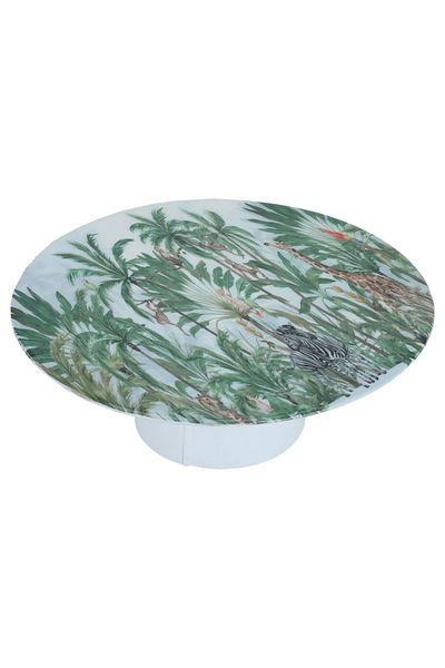 Alsaif Gallery Al Saif Gallery Porcelain Cake Stand, 30X30X10 cm, Flat Round - White