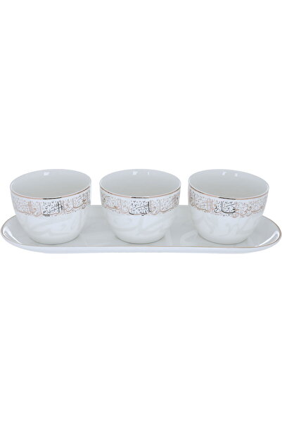 Alsaif Gallery Al Saif Gallery porcelain bowl and plate set, 4 pieces - white