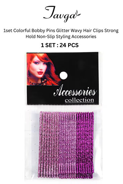 TAVGA 24 Adet New Hot Hair Pins Parlak Simli Tel Toka Saç Tokası