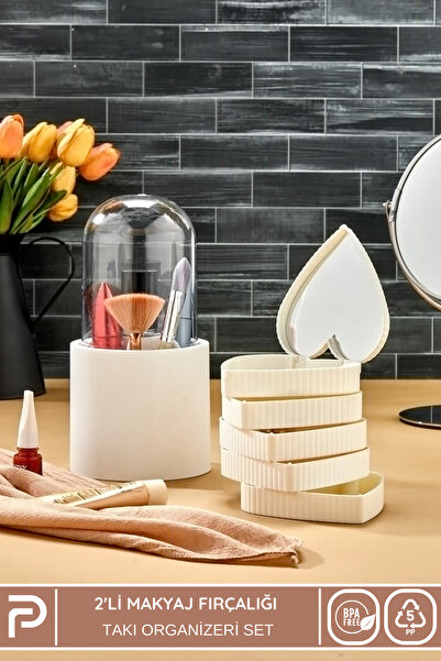 Poomy Set organizatora šminke - Organizator četkica za šminku sa pregradama i...