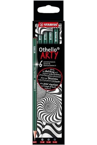 STOREMAX Ntwork Othello Arty - Pencil - Hardness Grade Soft, 2 X 4B, 3B,2B Each - Pack of 6
