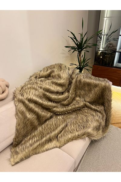 sevaradekor Плюшен калъф за диван от норка, дълъг, космат, тибетски, 150 x 100 см
