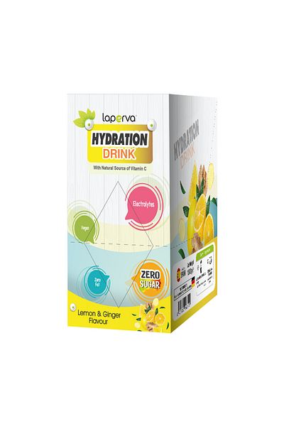 Laperva Hydration Drink, Lemon & Ginger, 15 Sachets, Sugar-Free, Rich in Electrolytes