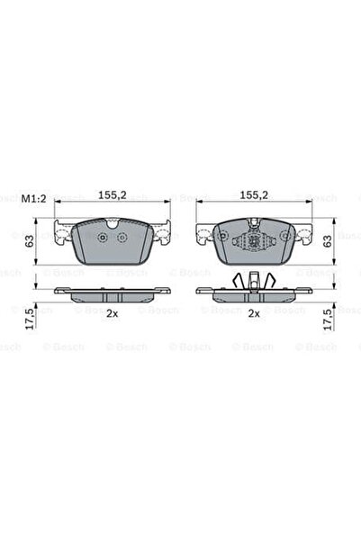 Bosch Disk Balata Volvo S90 II 16>, XC90 17>, T5, T6, D3, D4 Ön -
