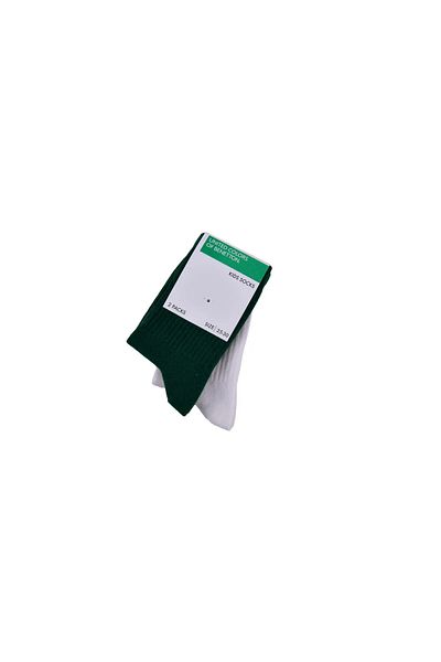 Benetton Унисекс детски чорапи BNT-B24092 с 2 палеца - бели - зелени